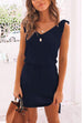 Rosiedress Butterfly On Shoulder Sleeveless Tie Waist Mini Dress