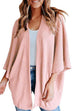 Rosiedress Solid 3/4 Sleeve Open Front Kimono Cardigan