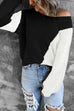 Rosiedress Casual Color Block Loose Knitting Sweater
