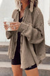 Rosiedress Lapel Button Down Waffle Corduroy Jacket with Pockets
