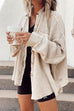 Rosiedress Lapel Button Down Waffle Corduroy Jacket with Pockets