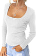 Rosiedress Square Collar Long Sleeve Bottoming Top