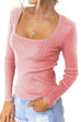 Rosiedress Square Collar Long Sleeve Bottoming Top