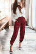 Rosiedress Drawstring Waist Pockets Leopard Jogger