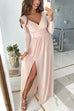 Rosiedress V Neck Cold Shoulder Side Split Dress