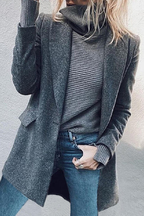 Rosiedress Lapel Button Up Pockets Midi Outwear