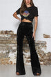 Rosiedress Elastic Waist Bell Bottoms Velvet Pants