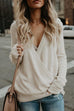 Rosiedress Wrap V Neck Long Sleeve Casual Knitting Sweater