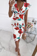 Rosiedress Ruffle V Neck Sleeveless High Waist Printed Dress
