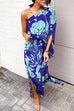 Rosiedress Casual One Shoulder Side Split Printed Dress