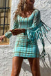 Rosiedress Tassel Long Sleeve Tie Dye Bodycon Dress