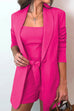 Rosiedress Square Collar Top and One Button Cardigans Tie Waist Shorts Three Pieces