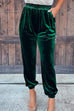 Rosiedress Elastic Waist Velvet Joggers Pants with Pockets