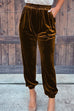 Rosiedress Elastic Waist Velvet Joggers Pants with Pockets