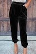 Rosiedress Elastic Waist Velvet Joggers Pants with Pockets
