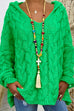 Rosiedress V Neck Long Sleeve Knit Hoodied Sweater