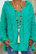 Rosiedress V Neck Long Sleeve Knit Hoodied Sweater