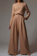 Rosiedress Crewneck Long Sleeve Pullover and Wide Leg Pants Solid Set