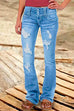 Rosiedress Button Down Distressed Ripped Jeans with Pockets