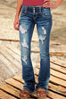 Rosiedress Button Down Distressed Ripped Jeans with Pockets