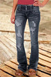 Rosiedress Button Down Distressed Ripped Jeans with Pockets