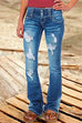 Rosiedress Button Down Distressed Ripped Jeans with Pockets