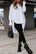 Rosiedress Lapel High Low Hem Button Down Shirt