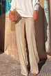 Rosiedress Elastic Waist Wide Leg Sequin Pants