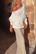 Rosiedress Off Shoulder Batwing Long Sleeve Sweater