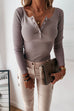 Rosiedress V Neck Buttons Slim Fit Bottoming Shirt