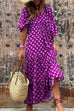 Rosiedress Puff Sleeve Geometry Printed Swing Dress