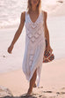 Rosiedress Sleeveless Hollow Out Side Split Cover Up Dress
