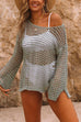 Rosiedress Crewneck Hollow Out Side Split Cover Up