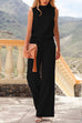 Rosiedress Crewneck Sleeveless Wide Leg Jumpsuit