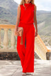 Rosiedress Crewneck Sleeveless Wide Leg Jumpsuit