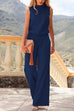 Rosiedress Crewneck Sleeveless Wide Leg Jumpsuit