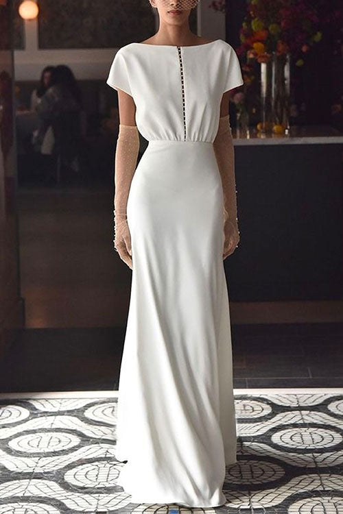 Rosiedress Crewneck Short Sleeve Waisted Maxi Swing Dress
