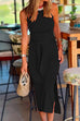 Rosiedress Halter Sleeveless Tie Waist Side Split Dress