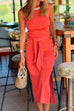 Rosiedress Halter Sleeveless Tie Waist Side Split Dress