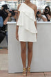 Rosiedress One Shoulder Sleeveless Ruffle Party Dress
