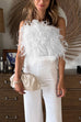 Rosiedress Fuzzy Feather Crop Tube Top