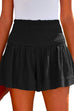 Rosiedress Elastic Smocked Waist Wide Leg Solid Shorts
