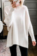 Rosiedress Solid Turtleneck Ribbed Knit Tunic Sweater
