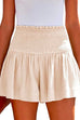 Rosiedress Elastic Smocked Waist Wide Leg Solid Shorts