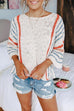 Rosiedress 3/4 Sleeve Crewneck Striped Sweater