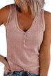 Rosiedress Buttons V Neck Sleeveless Solid Top