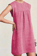 Rosiedress Ruched Short Sleeve Cotton Linen Babydoll Dress