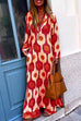 Rosiedress V Neck Side Split Printed Maxi Holiday Dress
