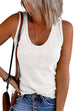 Rosiedress Scoop Neck Ribbed Solid Sleeveless Top