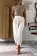 Rosiedress Mockneck Short Sleeves Top Pocketed Harem Pants Knitting Set